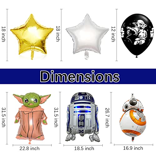 Star Wars Globos Cumpleaños, Globos Baby Yoda, Star Wars Fiesta Cumpleaños, Yoda Decoración De Fiesta De Cumpleaños, Juego de Suministros para Fiestas Temáticas de Juego para Niños, 13 Piezas