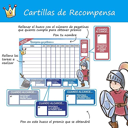 Starplast Tablas DE RECOMPENSAS para NIÑOS Incluye 16 láminas de Pegatinas, 4 diseños Diferentes de Tabla recompensa y 16 Hojas de Tablas recompensa para Usar con niños.