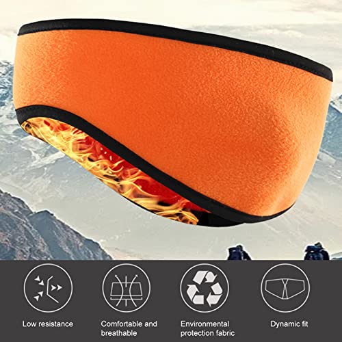 Steelwingsf Banda más cálida para el oído Absorción de sudor Forro polar único ancho al aire libre Headwear Hairband Tangerine