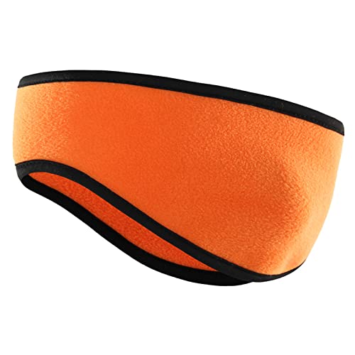 Steelwingsf Banda más cálida para el oído Absorción de sudor Forro polar único ancho al aire libre Headwear Hairband Tangerine