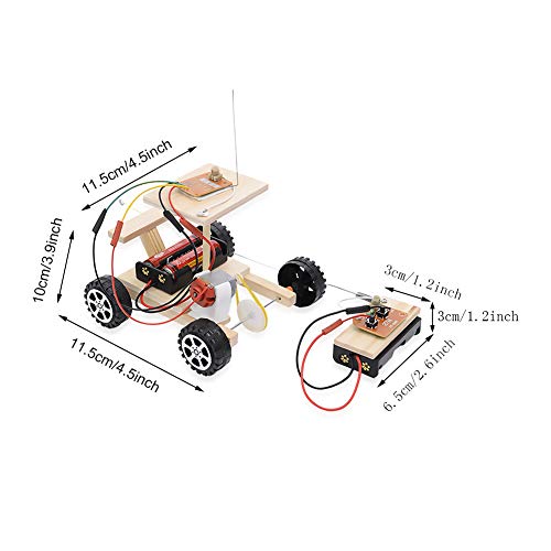 Stem Car Toy, DIY Montar Modelo de Coche RC inalámbrico de Madera con Control Remoto Juego de Coches Niños Ciencia Juguete Educativo Cumpleaños niños