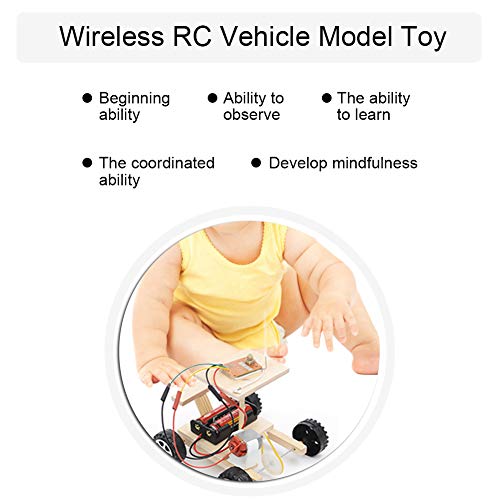 Stem Car Toy, DIY Montar Modelo de Coche RC inalámbrico de Madera con Control Remoto Juego de Coches Niños Ciencia Juguete Educativo Cumpleaños niños