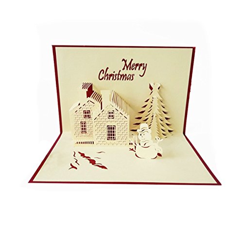 STOBOK 3D Tarjetas de Felicitación para Navidad Tarjetas Decoraciones Colgantes Navideñas 5 Piezas