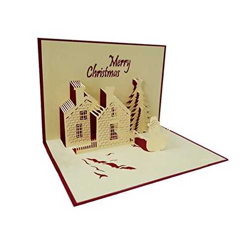 STOBOK 3D Tarjetas de Felicitación para Navidad Tarjetas Decoraciones Colgantes Navideñas 5 Piezas