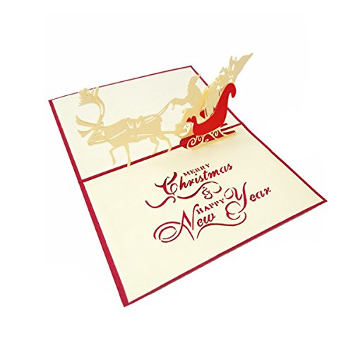 STOBOK 3D Tarjetas de Felicitación para Navidad Tarjetas Decoraciones Colgantes Navideñas 5 Piezas