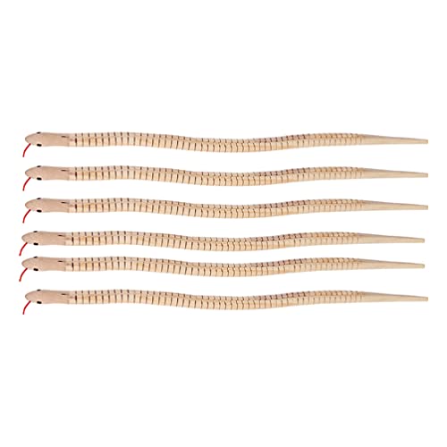 STOBOK 6 Unids Serpiente de Madera Sin Terminar Serpientes Ñagly Serpientes en Serpiente de Madera Modelo de Animales Modelo de Manualidades Juguetes Novedad Truco Props para