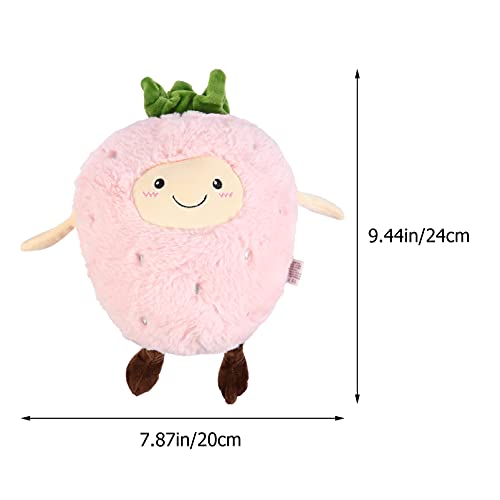 STOBOK Almohadas Huggable Dibujos Animados Frutas Huevo Escalfado Patrón Cojín Muñeca Niño Durmiendo Amamantando Compañero de Juguete para Niños Adultos Rosa