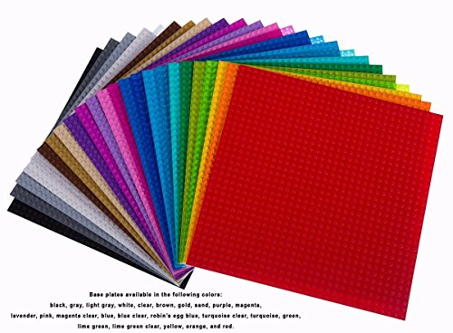 Strictly Briks - 24 Bases clásicas para Construir - para Hacer Torres, mesas y Mucho más - 100 % Compatible con Todas Las Grandes Marcas - 24 Colores - 25,4 x 25,4 cm