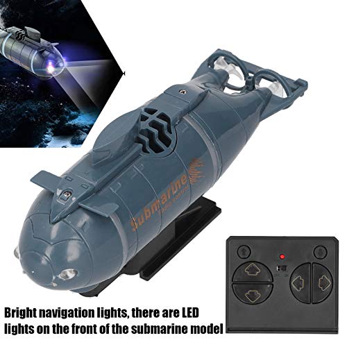 Submarino de control remoto Mini RC Submarine, 2.4GHz 6CH Radio Control Boat Barco eléctrico RC para niños y adultos, Botes de control remoto para piscinas y lagos, USB recargable e impermeable(Azul)