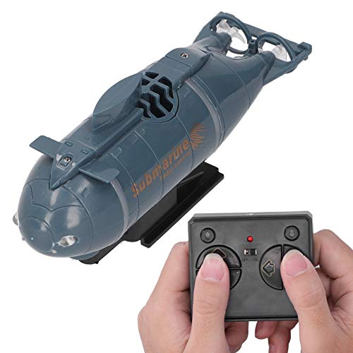 Submarino de control remoto Mini RC Submarine, 2.4GHz 6CH Radio Control Boat Barco eléctrico RC para niños y adultos, Botes de control remoto para piscinas y lagos, USB recargable e impermeable(Azul)