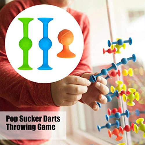 Sucker Toys Juego de dardos pop, marcador de silicona y dardos, juego de juguete divertido, juguete interactivo familiar para lanzar