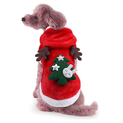 Sudadera con Capucha navideña para Perros, suéteres navideños para Cachorros, suéter navideño para Perros, Disfraz navideño de Papá Noel para Mascotas, Traje navideño (XL)