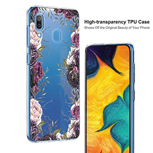 Suhctup Funda Compatible con Samsung Galaxy A71 Transparente,Silicona TPU Gel Carcasa Dibujos Flor Crystal Suave Bumper Ultra Delgado [Soporte Carga Inalámbrica] Antigolpes Case Cover,Flor 4