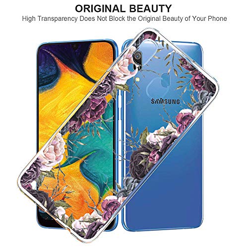 Suhctup Funda Compatible con Samsung Galaxy A71 Transparente,Silicona TPU Gel Carcasa Dibujos Flor Crystal Suave Bumper Ultra Delgado [Soporte Carga Inalámbrica] Antigolpes Case Cover,Flor 4