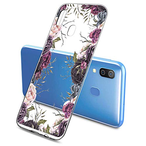 Suhctup Funda Compatible con Samsung Galaxy A71 Transparente,Silicona TPU Gel Carcasa Dibujos Flor Crystal Suave Bumper Ultra Delgado [Soporte Carga Inalámbrica] Antigolpes Case Cover,Flor 4