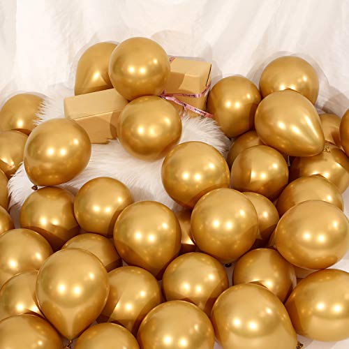 Sumind 100 Piezas Globos Metálicos Oro de 5 Pulgadas Globos de Látex Decorativa para Decoración de Fiesta Festival Compromiso Boda Cumpleaños