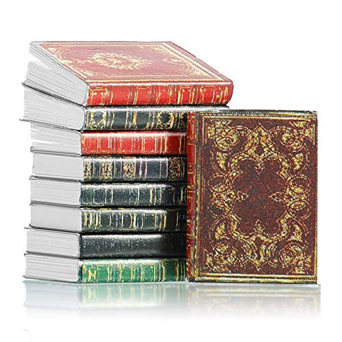 Sumind 16 Libros de Casas de Muñecas en Miniatura Libros de Miniaturas Atemporales Accesorios de Decoración de Casa de Muñecas Modelo de Cuaderno Mini Libros (Estilo Retro)