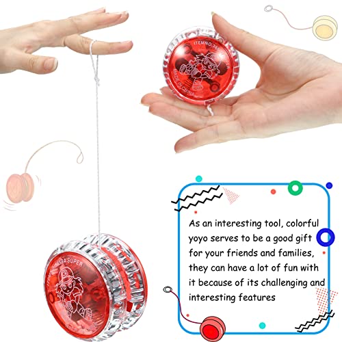 Sumind 4 Piezas Yoyos de Luz LED para Niños Yoyo de Plástico Sensible Yoyo Entretenido para Principiantes Favores de Fiesta (Colores Aleatorios)