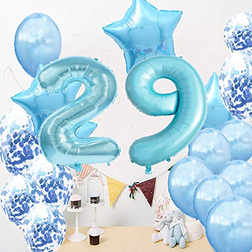 Suministros de fiesta de 29 cumpleaños, globos de 29 cumpleaños, globos de Mylar número 29, decoración de globos de látex, gran regalo de cumpleaños para niñas, accesorios de fotos