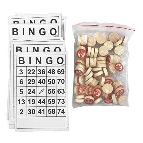 SunniMix Juego de Juegos de Bingo-Juego de Cartas de Bingo con Chips de Bingo para niños Fiesta Familiar Juego Interactivo Familiar Actividad Fiesta Juguete