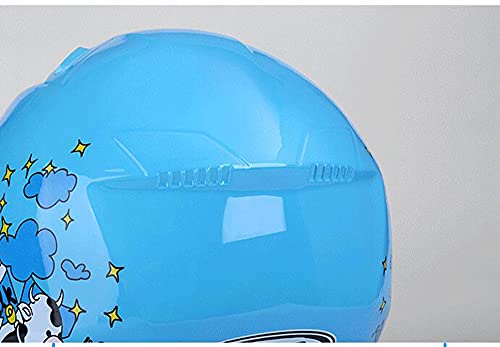 SUNSHXP Casco De Protección De La Luz del Casco De La Vespa De Los Niños Casco Abierto para Las Bicicletas De Motocross para Niños Scooter Bike Casco Adecuado para Niños Y Niñas De 2 A 8 Años,Azul