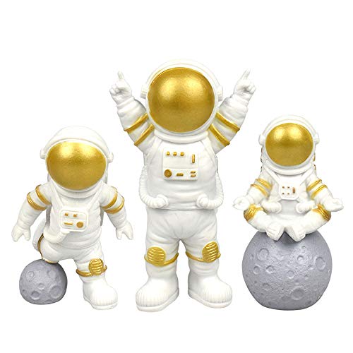 SUNSK Decoración De Pastel De Astronauta Cake Topper Spaceman Decoración de pastel de cumpleaños de para Cumpleaños Decoración de La Torta del fiesta suministros 3 Piezas