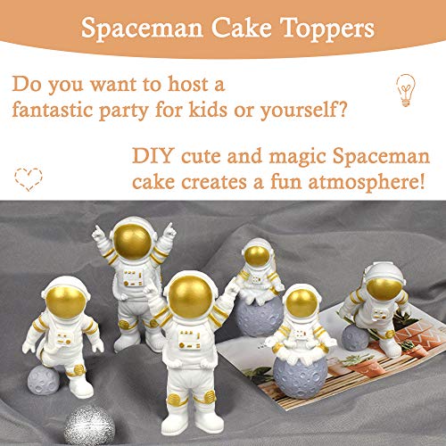 SUNSK Decoración De Pastel De Astronauta Cake Topper Spaceman Decoración de pastel de cumpleaños de para Cumpleaños Decoración de La Torta del fiesta suministros 3 Piezas