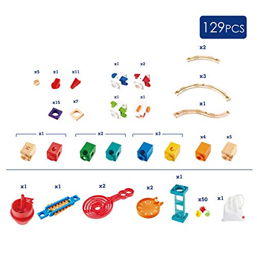 Súper Espiral de Hape, paquete de expansión para circuito de canicas quadrilla con pista dexilófono, giros y espirales para niños y niñas a partir de 4 años