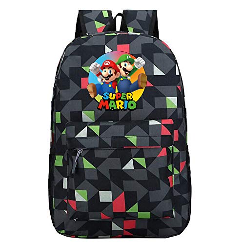 Super Mario Mochilas Infantiles Mochila de Ocio Bolsa de Viaje Mochila al Aire Libre Mochila Escolar Caricatura Impresa Mochila (Color : A9, Size : 30 x 12 x 45cm)