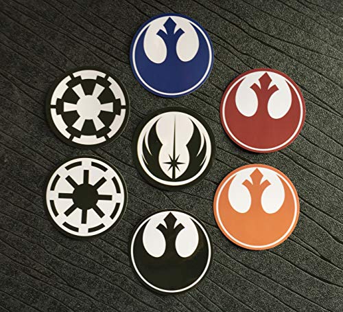 Super6props Star Wars pegatinas colección impermeable y resistente a los rayos UV, paquete de 75 mm