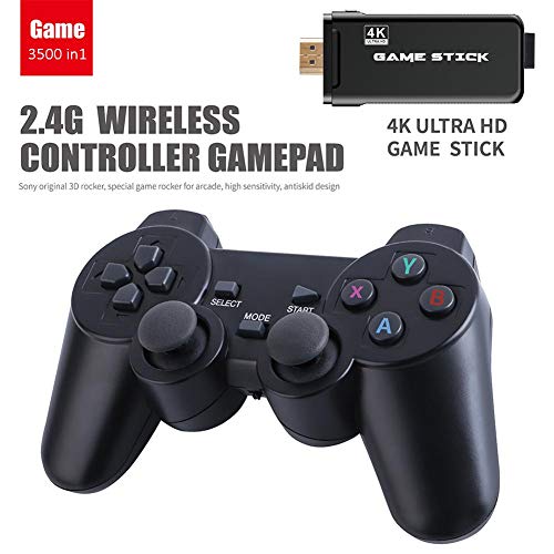 Swallows Juegos 4K Consola inalámbrica USB 3500 Consola de Videojuegos Classic Game Stick Mini Controlador Retro de 8 bits Salida HDMI Reproductor Dual