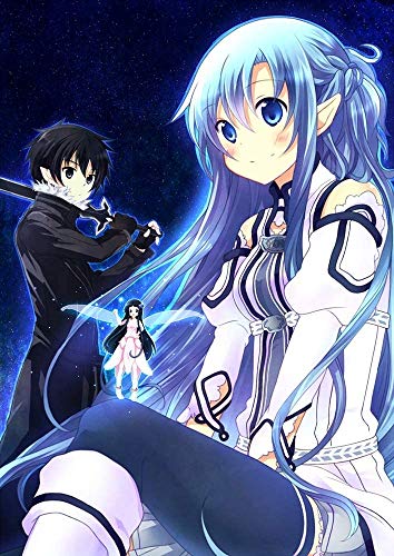 Sword Art Online-Yuuki Asuna Familia de tres animado bricolaje 5D diamante Pintura completo kit de taladro Artes Artesanía hogar de la lona de la decoración DIY Puzzle de elementos primarios y secunda