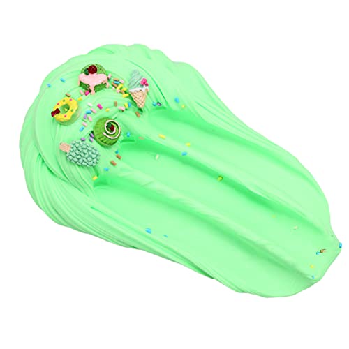 SWZY Butter Slime,Slime Fluffy,Slime de Plato con Ricos Accesorios de decoración de Galletas / Helados Verdes,Juguetes de Masilla de Slime no pegajosos para niños y niñas,3 Tipos de Verde