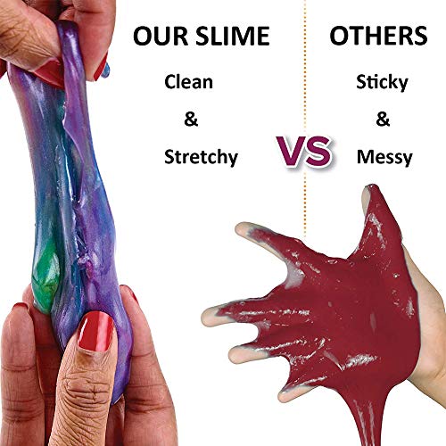 SWZY Fluffy Slime, 6 Pack Galaxy Slime Kit Stress Relief DIY Toys for Kids Adults