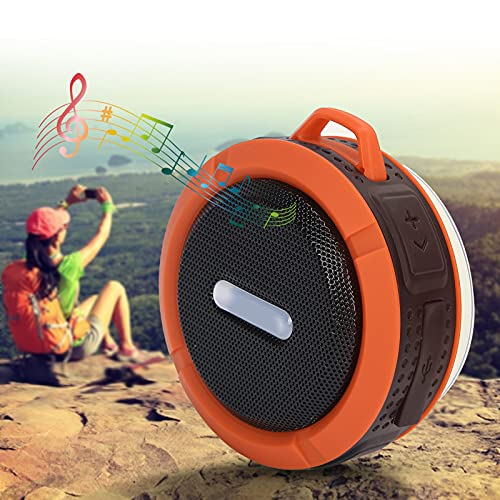 Sxhlseller Altavoz Bluetooth C6 con Mosquetón de Ventosa Mini Subwoofer Impermeable para Deportes Al Aire Libre 10 M / 32,8 Pies Mini Tamaño Portátil(Naranja)