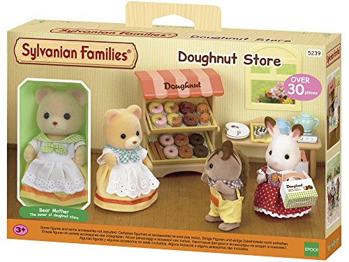 Sylvanian Families 5239 Tienda Donuts + 4610 Popcorn Cart Mini muñecas y Accesorios