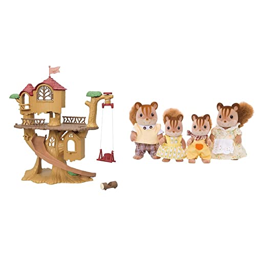 SYLVANIAN FAMILIES Casa De Aventuras En El Árbol Doll House (Epoch para Imaginar 05494) + 4172 Familia Ardilla De La Nuez