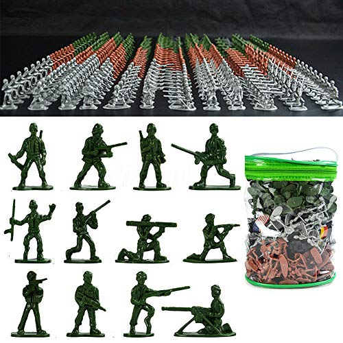 szdc88 Juguetes de soldados de plástico, 300 piezas, minifiguras del ejército militar, de plástico, para niños y adultos, gran juguete, soldados de estaño