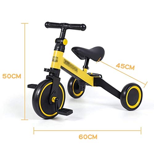 SZNWJ Ygqtbc Niño de 3 Ruedas Scooter y Ride On-Balance Trike 3-en-1 Ajustable for 2, 3, 4, 5 años de Edad Boy o Girl Transformadas en Segundos