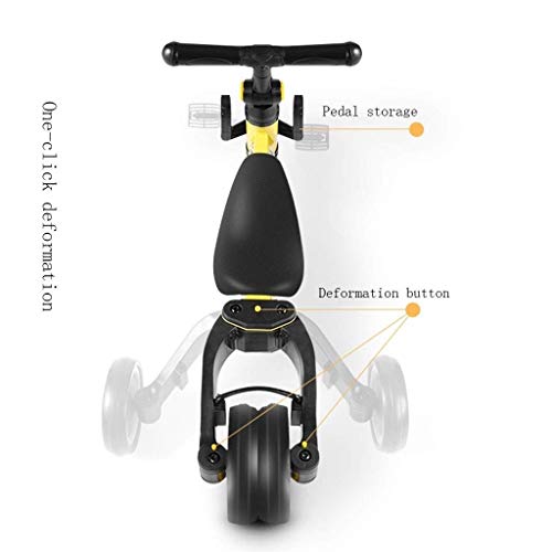 SZNWJ Ygqtbc Niño de 3 Ruedas Scooter y Ride On-Balance Trike 3-en-1 Ajustable for 2, 3, 4, 5 años de Edad Boy o Girl Transformadas en Segundos