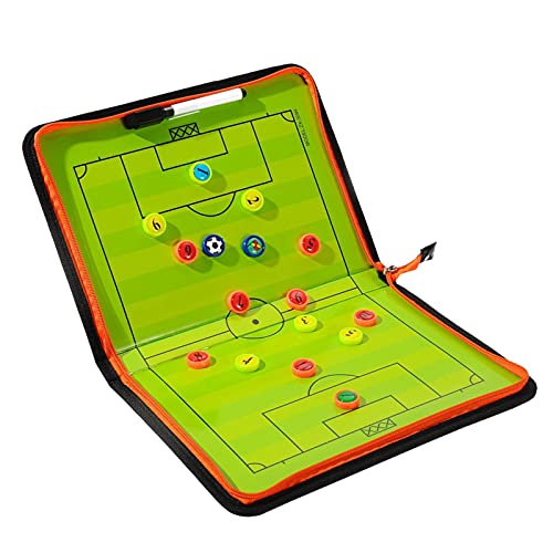 Tablero de entrenamiento de fútbol, Portapapeles de entrenadores Kit de tablero magnético táctico, Tablero de táctica de fútbol magnético, Tablero de clip de táctica con borrado en seco, Rotulador