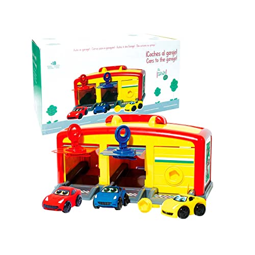 Tachan - Garaje De Coches De Carreras con 3 Coches De Carreras De Colores, 3 Puertas con Llave para Los Coches, Llaves con Formas Geométricas, Niños A Partir De 1 Año (751T00559)