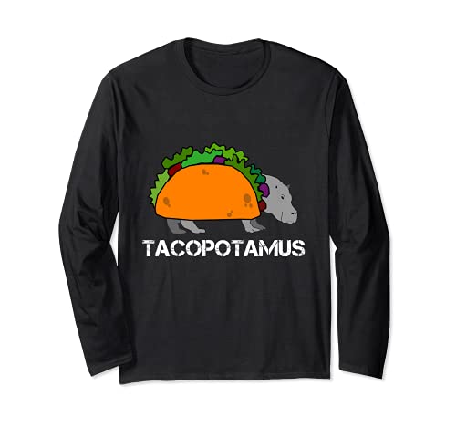 Tacopotamus Taco Hipopótamo Zoo Animal Divertido Manga Larga