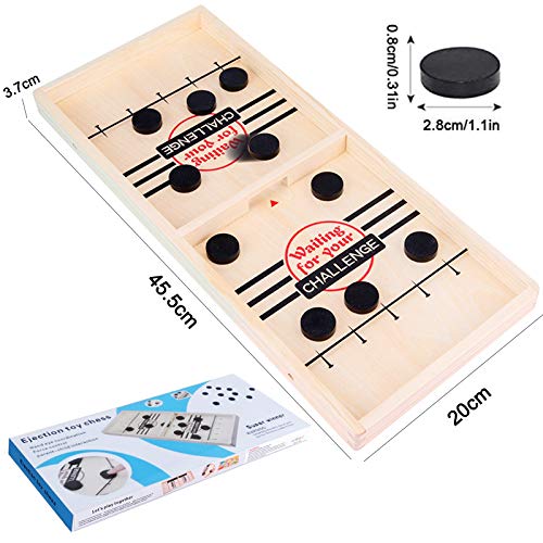 TaimeiMao Juego de Mesa de Hockey,Fast Sling Puck Juego,ockey de Madera,Juguete de Tablero de catapulta,hjuego de Hockey de Escritorio,Juegos de Mesa de Madera,Juegos de Mesa interactivos (A)