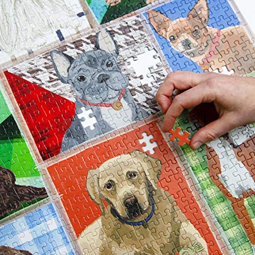 Talking Tables- Puzzle de 1000 Piezas de Perro-Animales ilustrados con póster a Juego y Hoja de Trivia de Razas cumpleaños, Regalos para Adultos o niños, Mascotas, Arte de Pared, Color (PUZZ-DOG-1000)