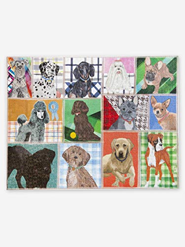 Talking Tables- Puzzle de 1000 Piezas de Perro-Animales ilustrados con póster a Juego y Hoja de Trivia de Razas cumpleaños, Regalos para Adultos o niños, Mascotas, Arte de Pared, Color (PUZZ-DOG-1000)