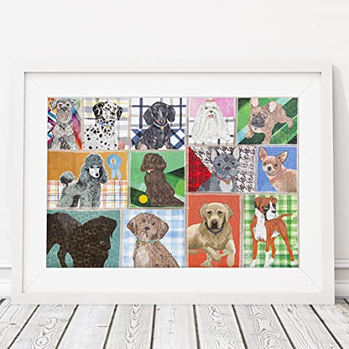 Talking Tables- Puzzle de 1000 Piezas de Perro-Animales ilustrados con póster a Juego y Hoja de Trivia de Razas cumpleaños, Regalos para Adultos o niños, Mascotas, Arte de Pared, Color (PUZZ-DOG-1000)