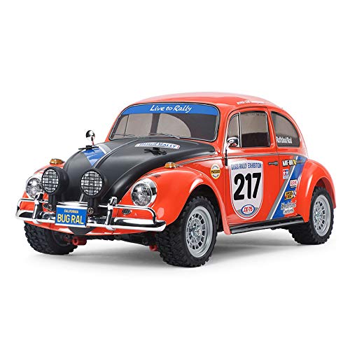 Tamiya- Volkswagen 58650-1:10 RC VW Beetle Rally MF-01X, Coche/vehículo teledirigido, modelismo, Kit, Hobby, Montaje, sin Pintar, Color Clear (58650)