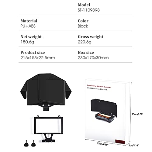 Tangpingsi Parasol compatible con Mavic 2/Mavic Air 2/DJI-Air 2S/DJI-Mini 2 Drone Mando a distancia Profesional Accesorios Cubierta de Monitor para Portátil Ultrawide Plegable Parasol