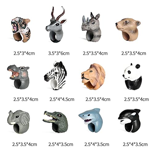 TangYang Wild Animal Finger Puppet for Kids 3D Cartoon Elephant Lion Panda Tiger Finger Puppet Ring Toys,Children Storytelling Props Baby Bed Stories Helper Doll Educational Toys